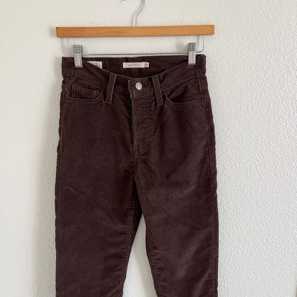 LEVI'S corduroy jeans / brown wedgie straight cords / size 24 - Picture 6 of 7